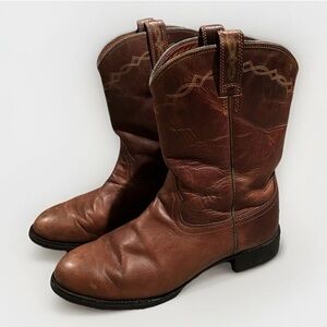 Ariat Brown Western Equestrian Boots with Decorative Stitching - Men’s 11EE